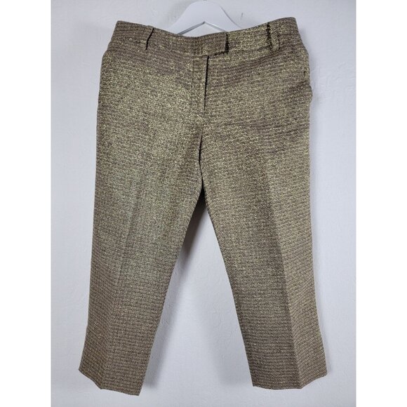 Diane Von Furstenberg Pants - DVF Diane von Furstenberg Women Potter Gold Cropped Pants Trousers Size 10 Lined